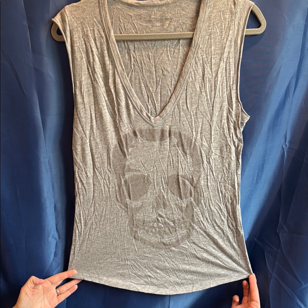 Women's Gray Skull Graphic Top Zadig & Voltaire